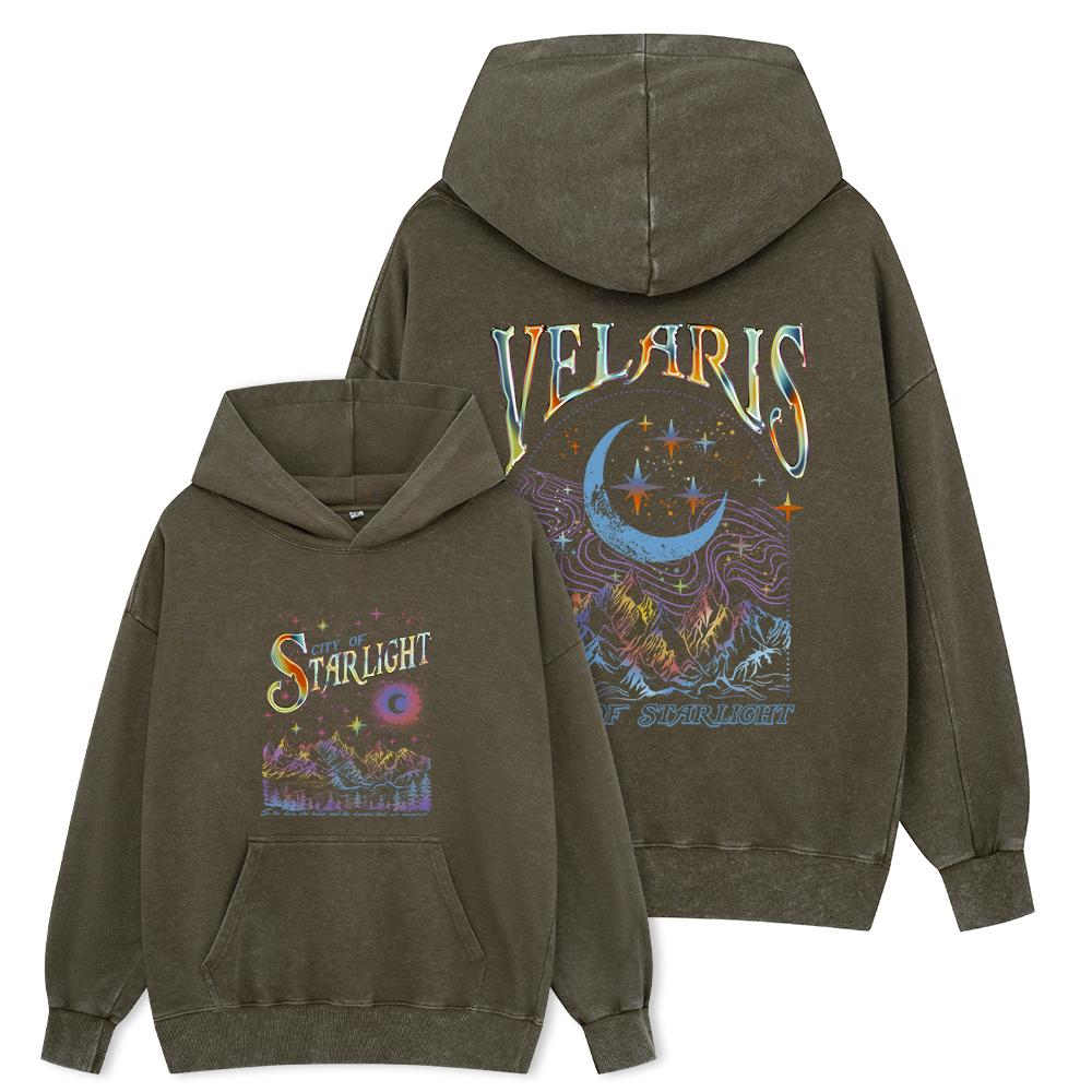 Pagewings Velaris City Of Starlight ACOTAR Two-Sided Unisex Washed Hoodie