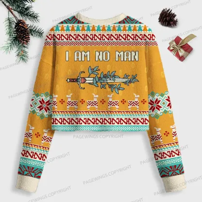 Pagewings I Am No Man Women Ugly Crop Sweatshirt