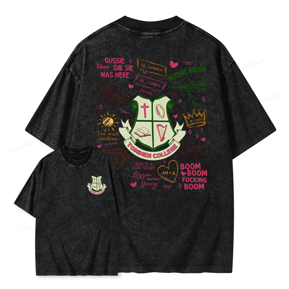 Pagewings Romance Novel Lover Unisex Washed T-shirt