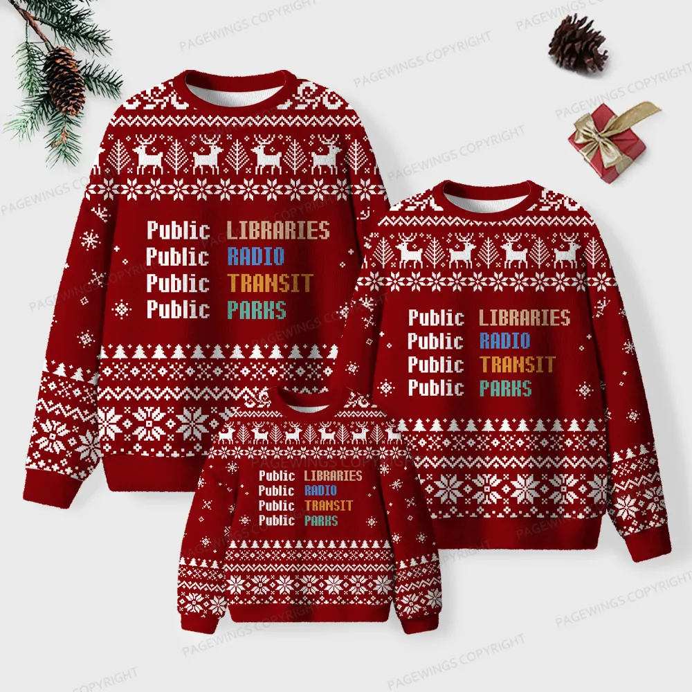 Pagewings Public Libraries Unisex Ugly Knit Sweatshirt