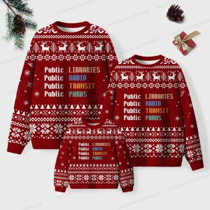 Pagewings Public Libraries Unisex Ugly Knit Sweatshirt