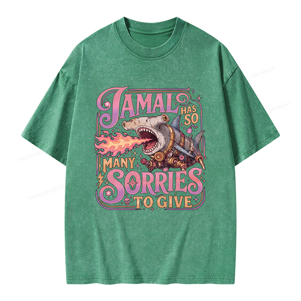Pagewings So Many Sorries To Give Unisex Washed T-shirt