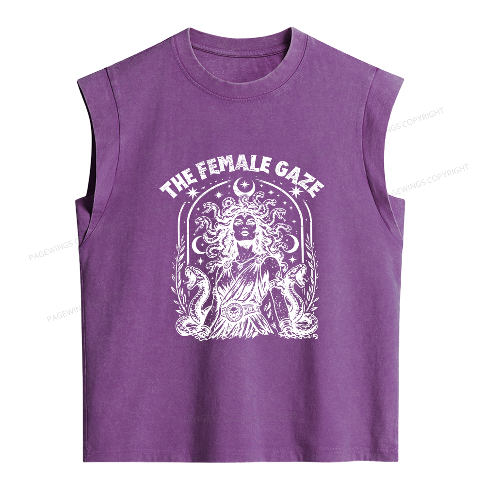 Pagewings Vintage Medusa Feminist Women's Washed Tank Top