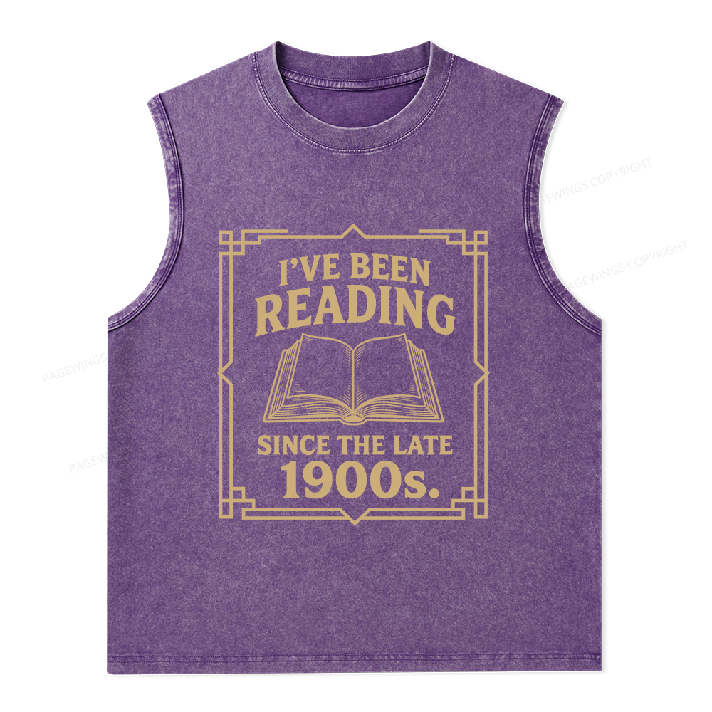 Pagewings I’ve Been Reading Since The Late 1900s Unisex Washed Tank Top