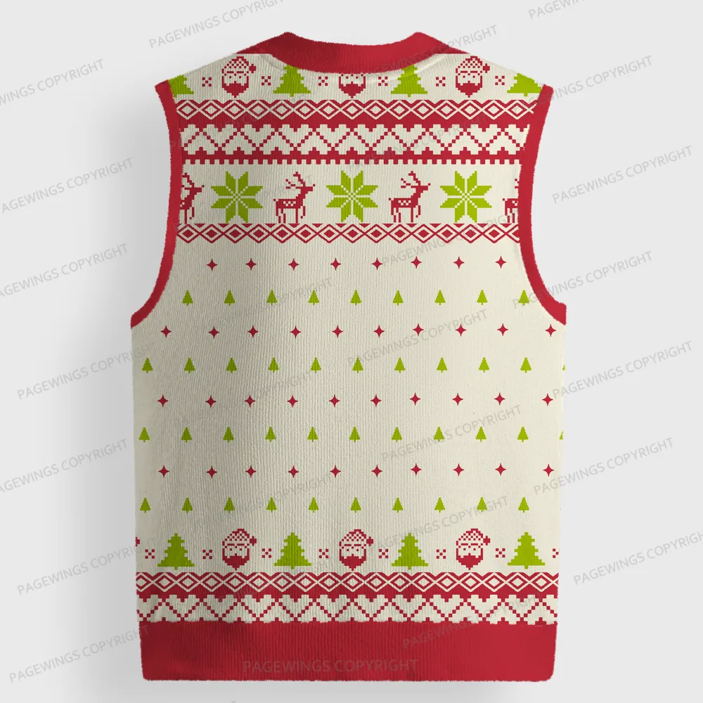 Pagewings Frog And Toad Unisex V-Neck Ugly Knit Vest