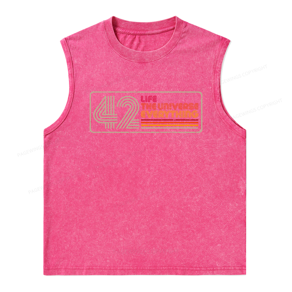 Pagewings Life The Universe Everything Unisex Washed Tank Top