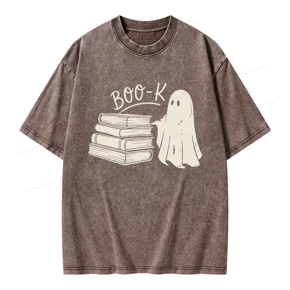 Pagewings Book Ghost Unisex Washed T-shirt