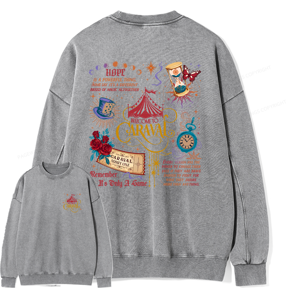 Pagewings Bookish Fantasy Unisex Washed Sweatshirt
