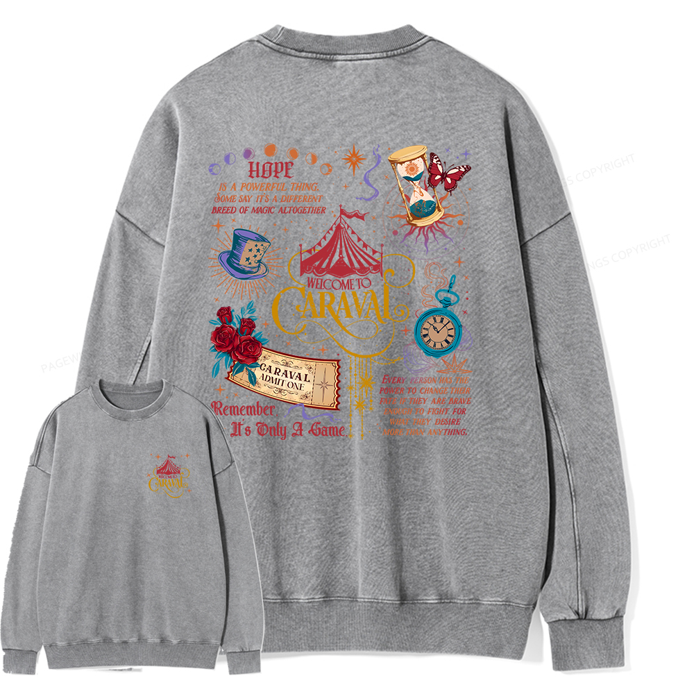 Pagewings Bookish Fantasy Unisex Washed Sweatshirt