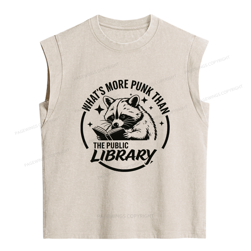 Pagewings What's More Punk Than The Public Library Women's Washed Tank Top