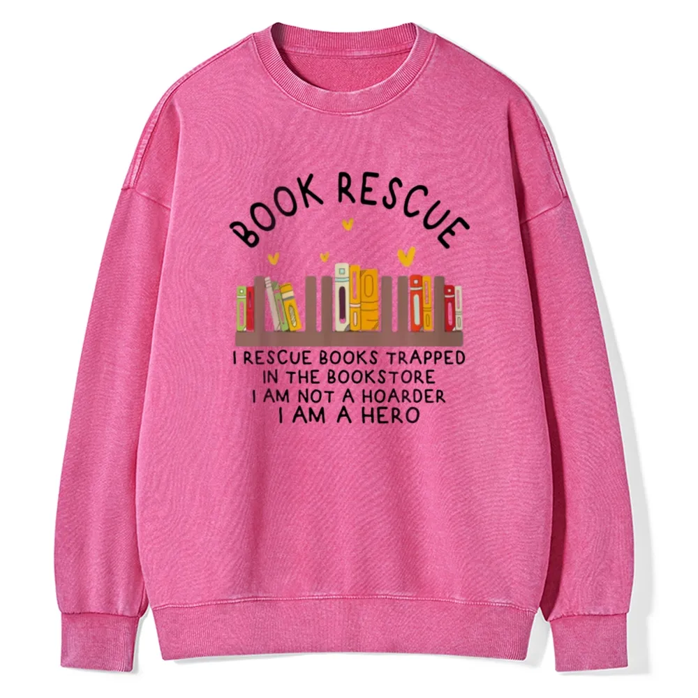 Pagewings Book Rescue Unisex Washed Sweatshirt