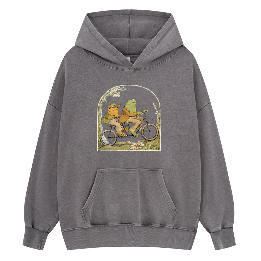 Pagewings Frog And Toad Book Vintage Unisex Washed Hoodie