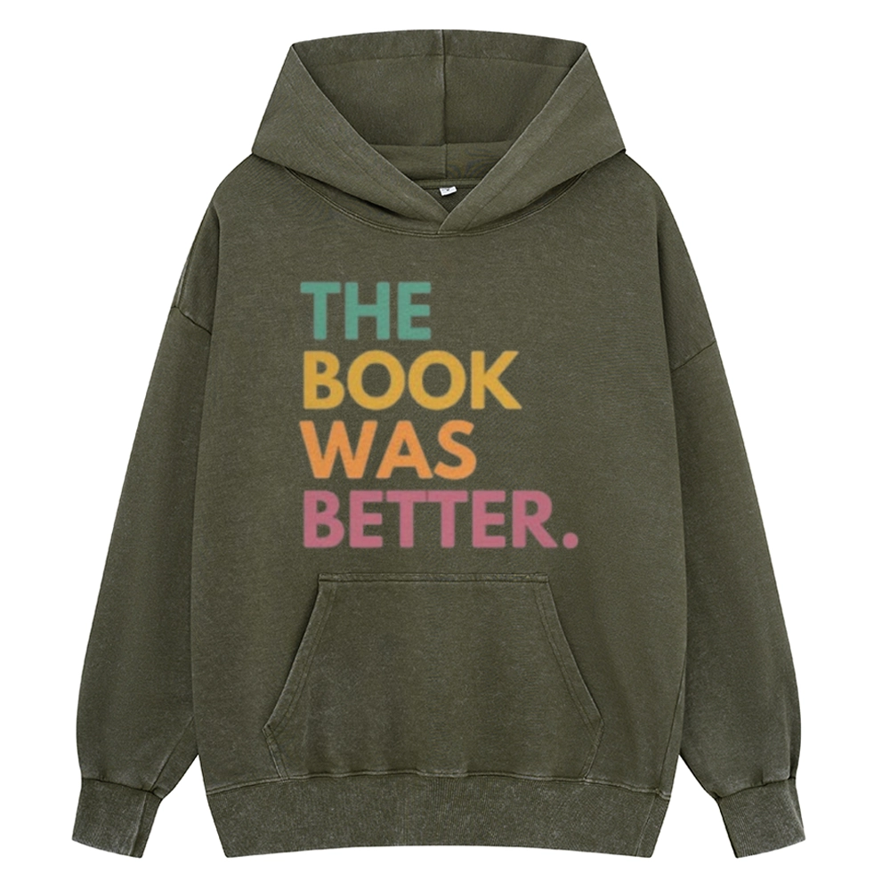 Pagewings The Book Was Better Unisex Washed Hoodie