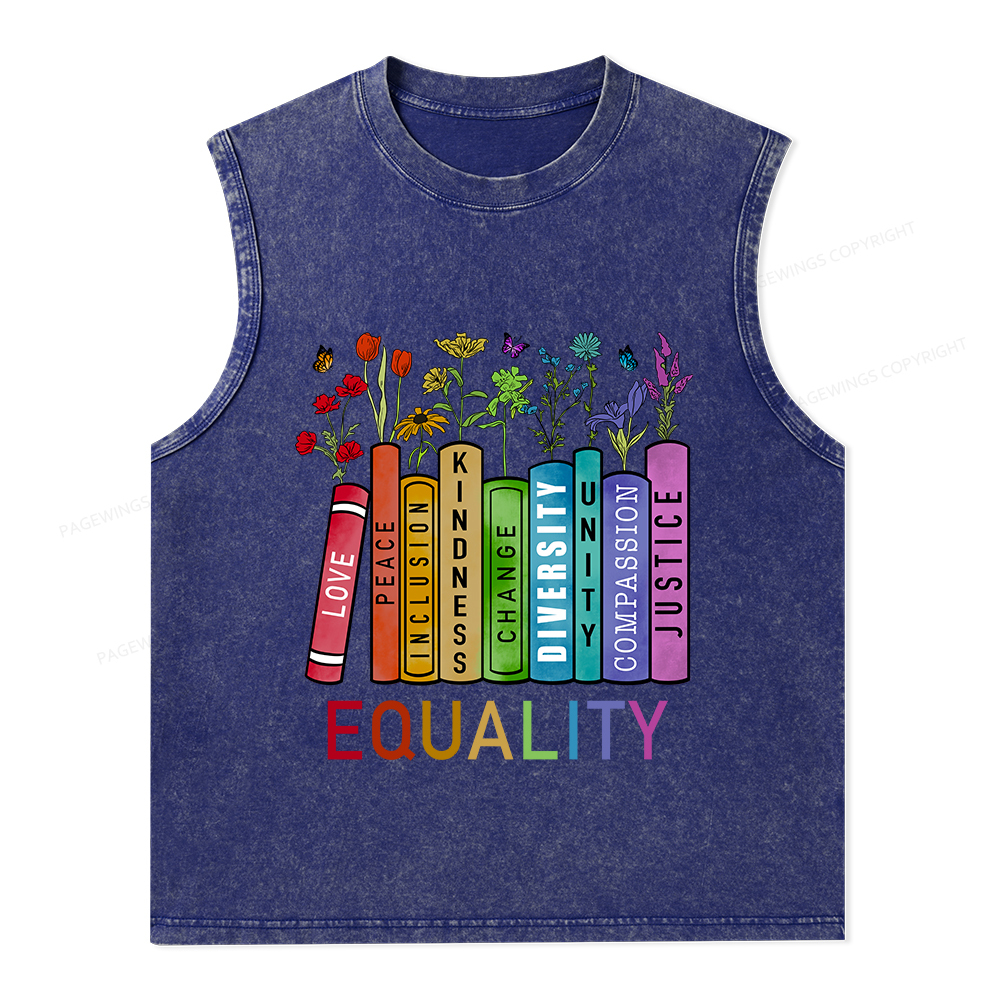 Pagewings Equal Rights Shirt Unisex Washed Tank Top
