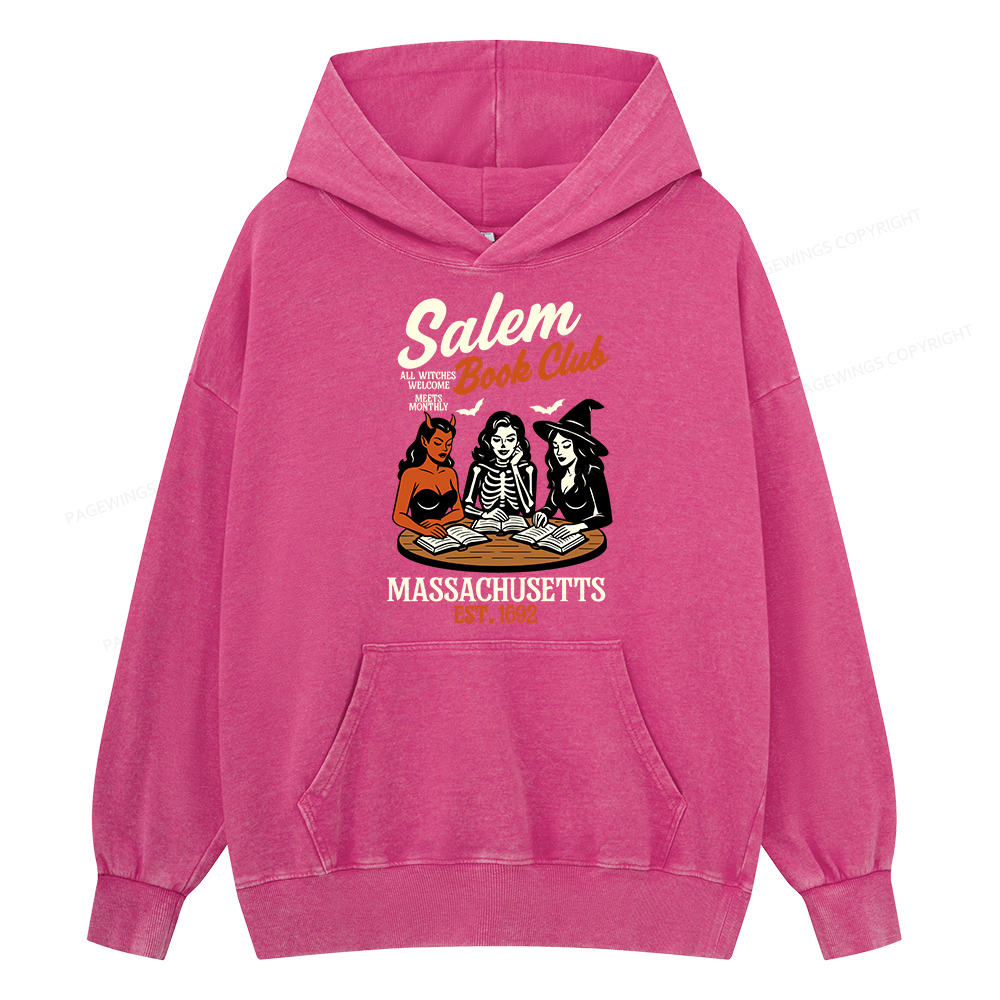 Pagewings Salem Book Club Unisex Washed Hoodie