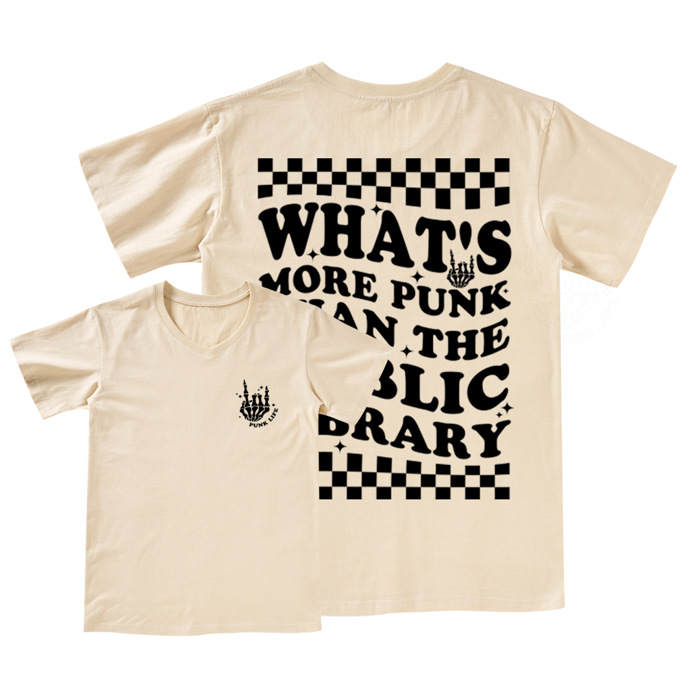 Pagewings punk the public library Weird V-neck T-shirt