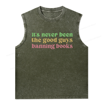 Pagewings It's Never Been the Good Guys Banning Books Unisex Washed Tank Top