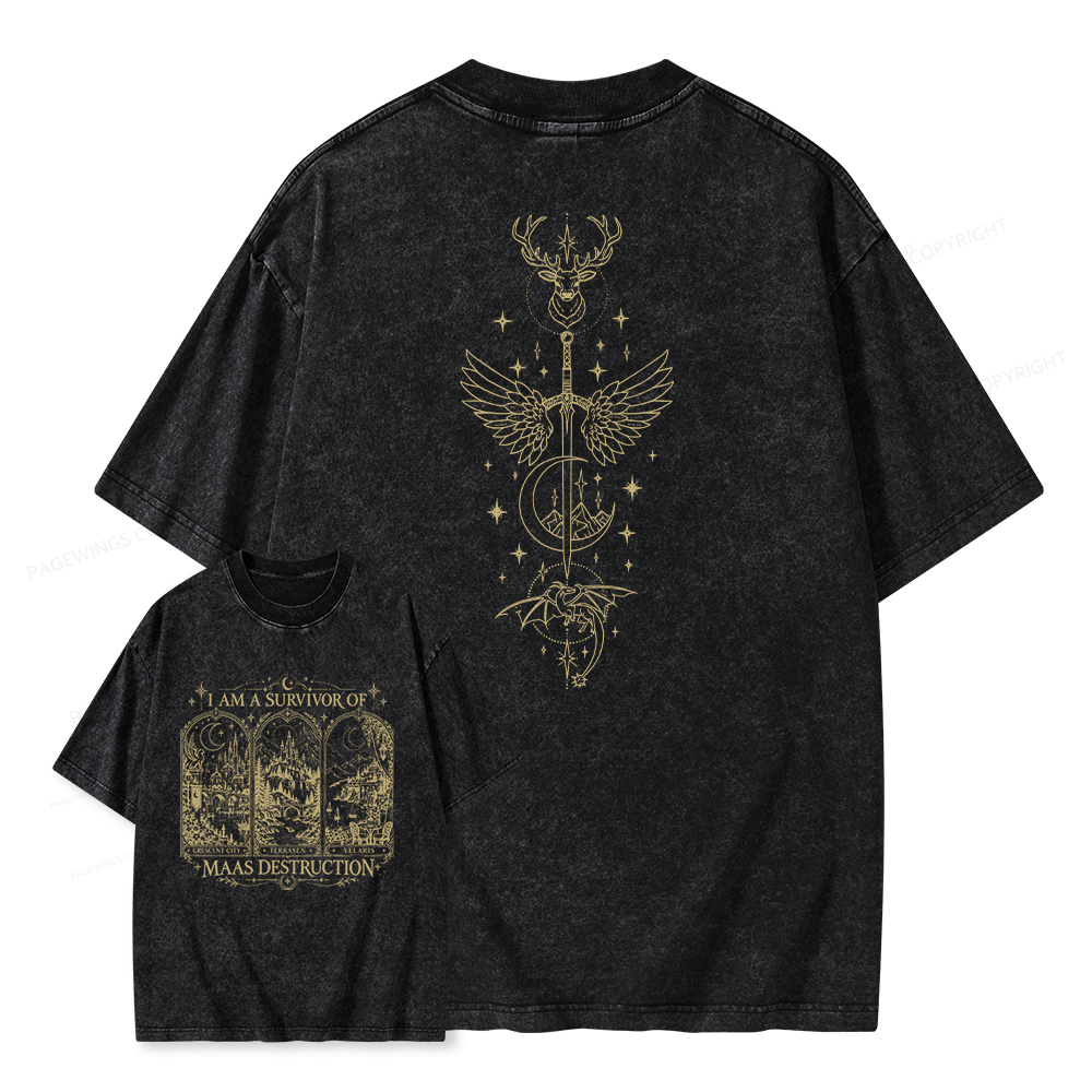 Pagewings Fantasy Book Lover Unisex Washed T-shirt