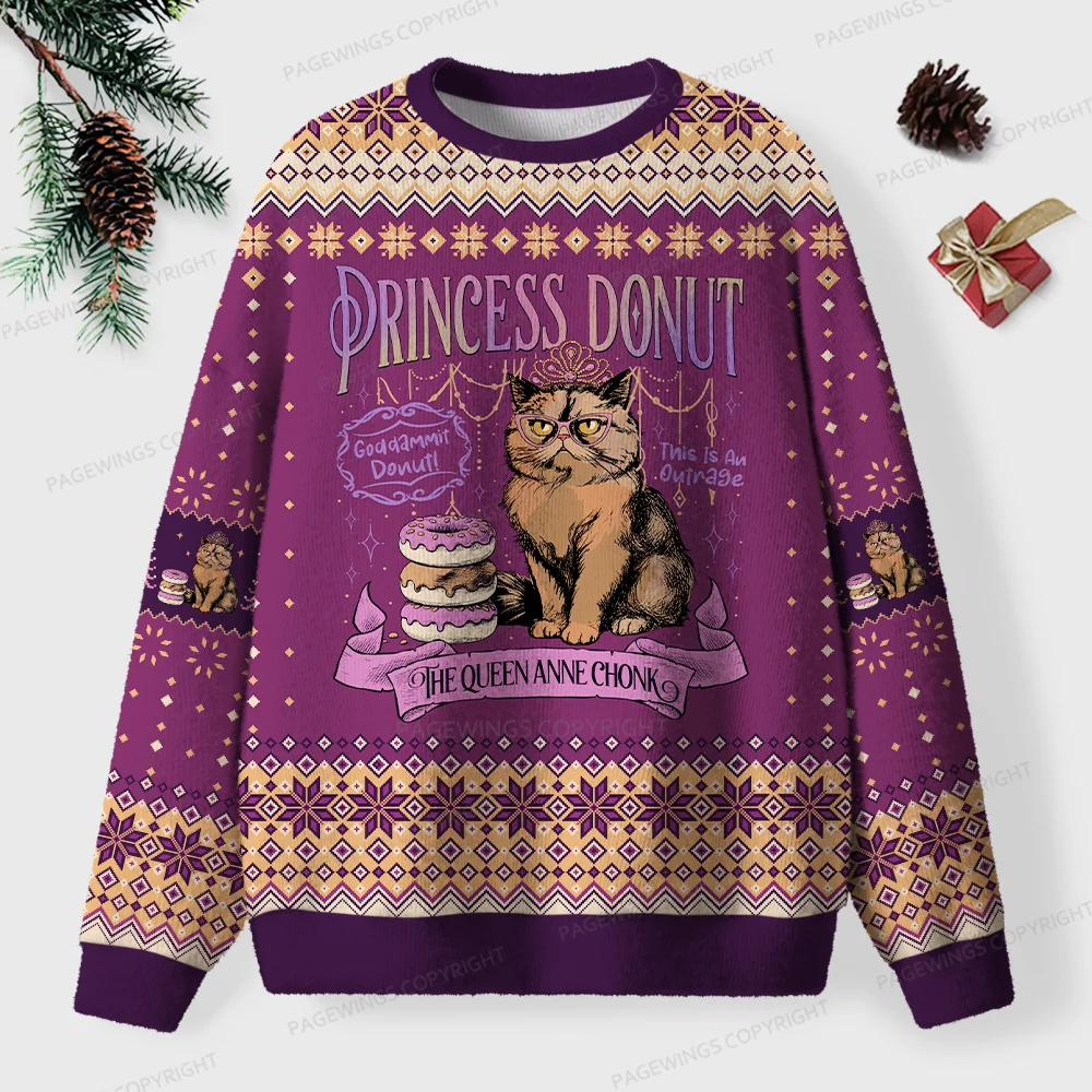 Pagewings The Queen Anne Chonk Unisex Ugly Knit Sweatshirt