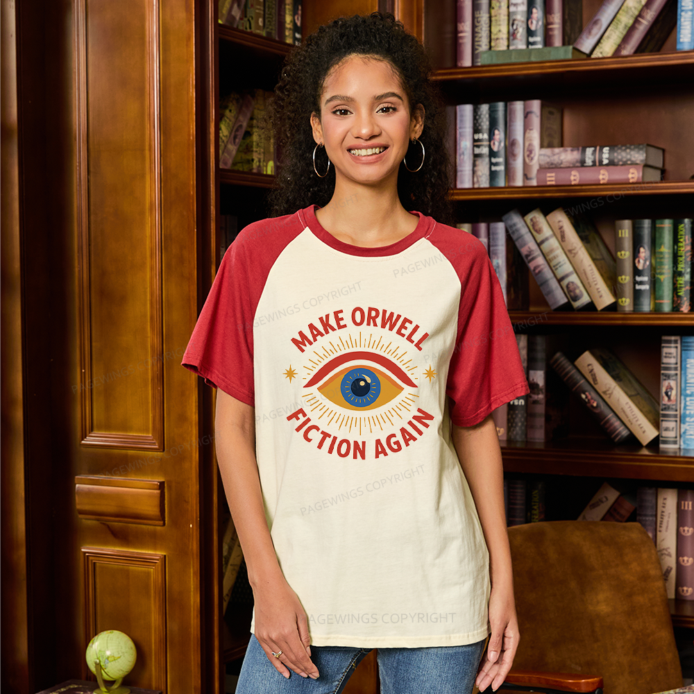 Pagewings Dystopia Quote Raglan T-shirt
