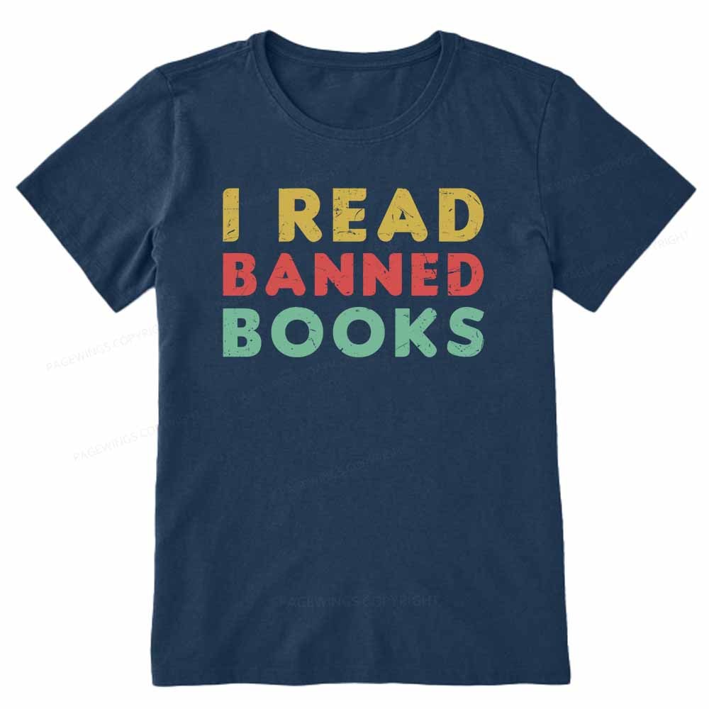 Pagewings Vintage I Read Banned Books Geek Readers T-Shirt Unisex Classic T-shirt
