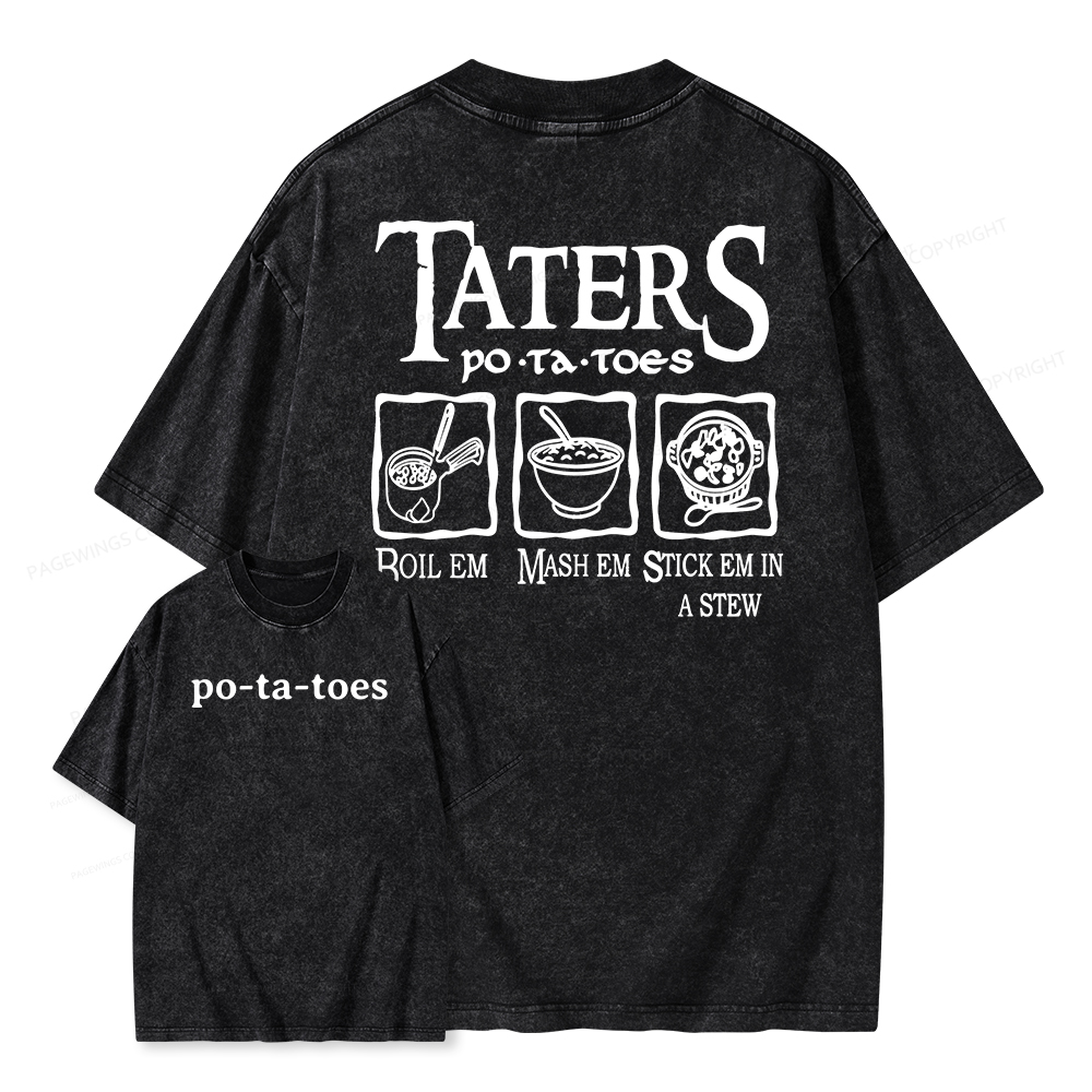 Pagewings Middle Earth Potato Unisex Washed T-shirt