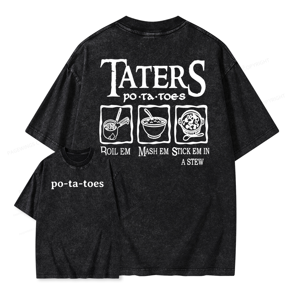 Pagewings Middle Earth Potato Unisex Washed T-shirt