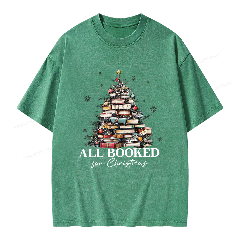 Pagewings All booked for Christmas Unisex Washed T-shirt
