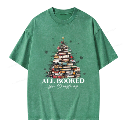 Pagewings All booked for Christmas Unisex Washed T-shirt
