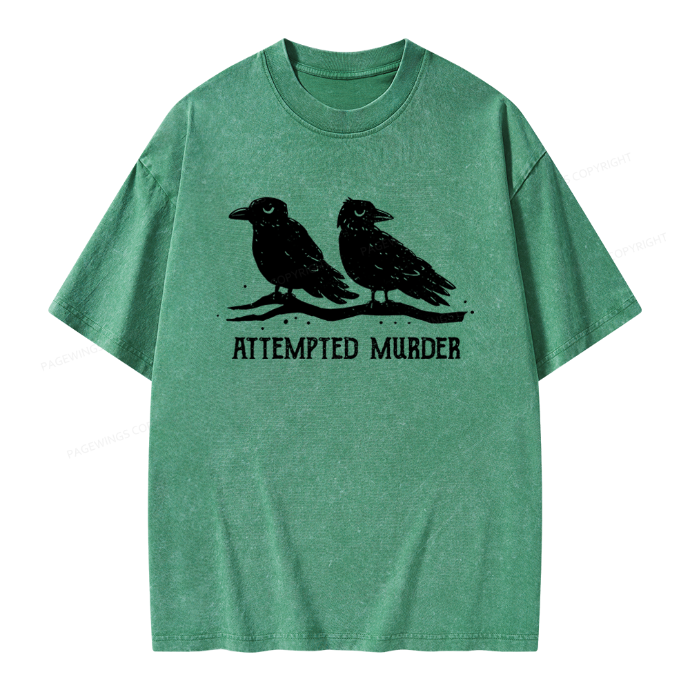 Pagewings Attempted Murder Unisex Washed T-shirt