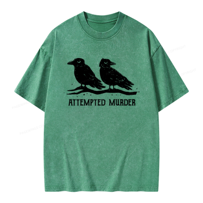 Pagewings Attempted Murder Unisex Washed T-shirt