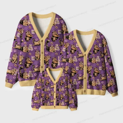 Pagewings God Dammit Donut Unisex Ugly Cardigan Sweaters