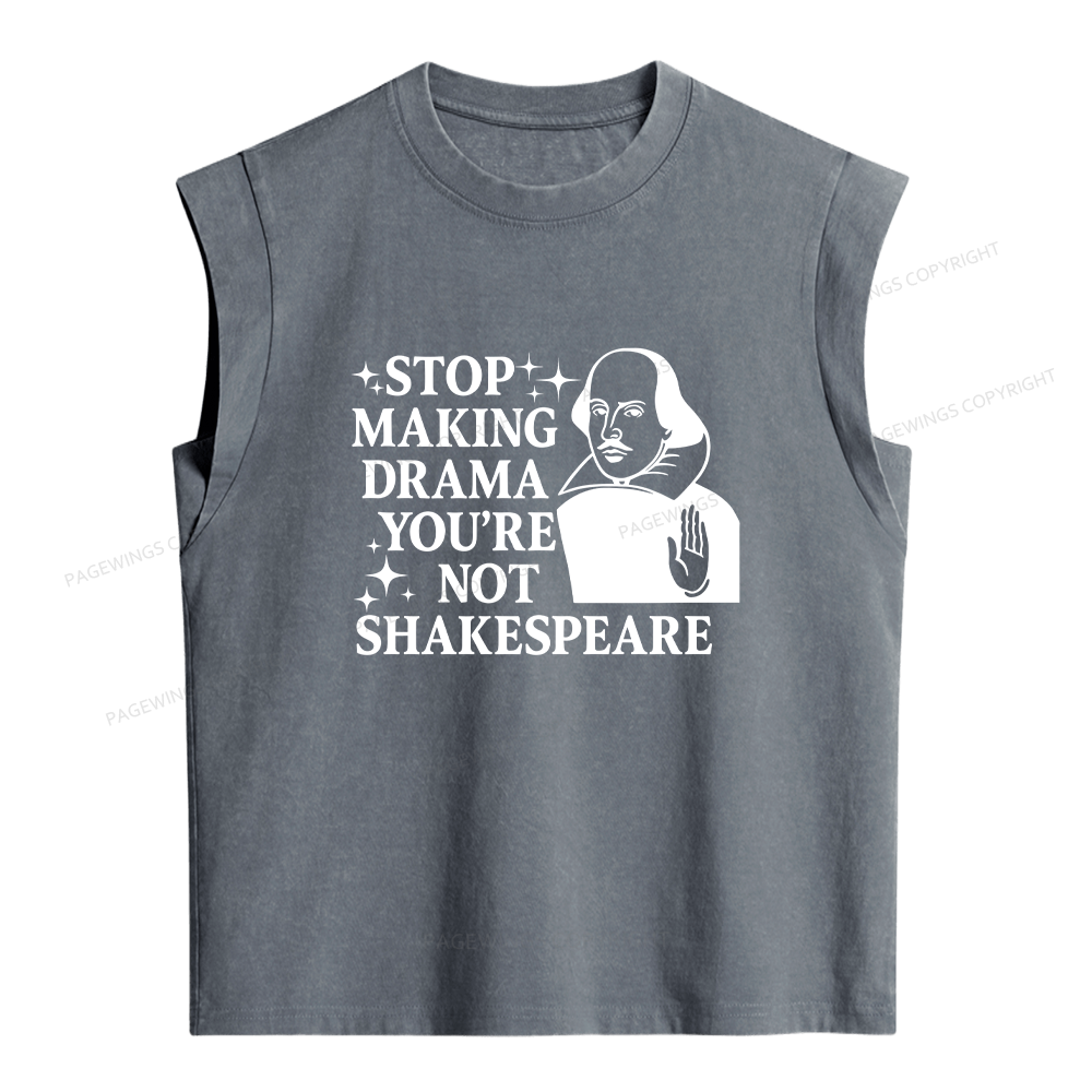 Pagewings Stop Making Drama Women's Washed Tank Top