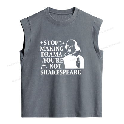 Pagewings Stop Making Drama Women's Washed Tank Top