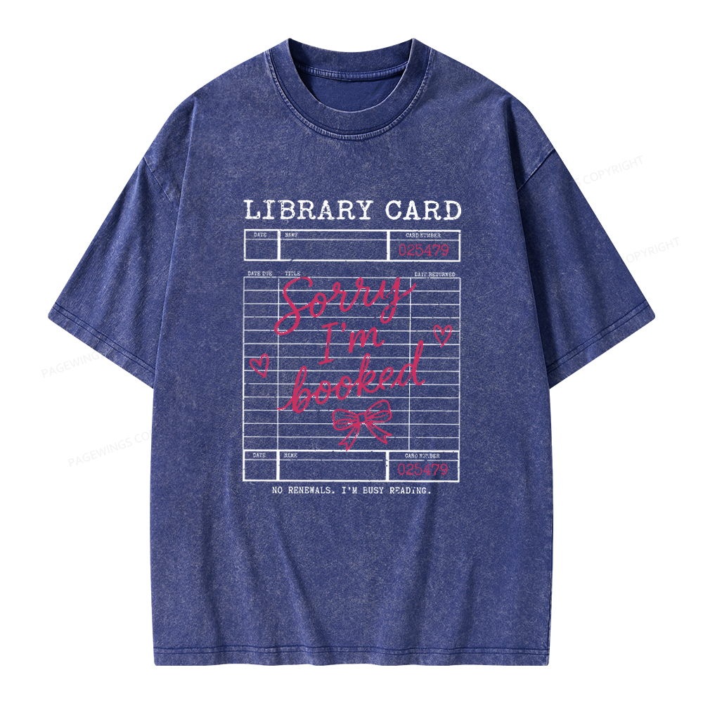 Pagewings Library Card Unisex Washed T-shirt