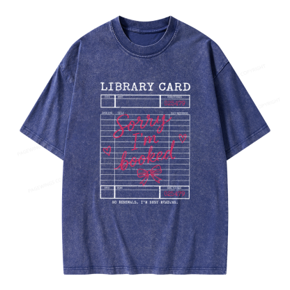 Pagewings Library Card Unisex Washed T-shirt