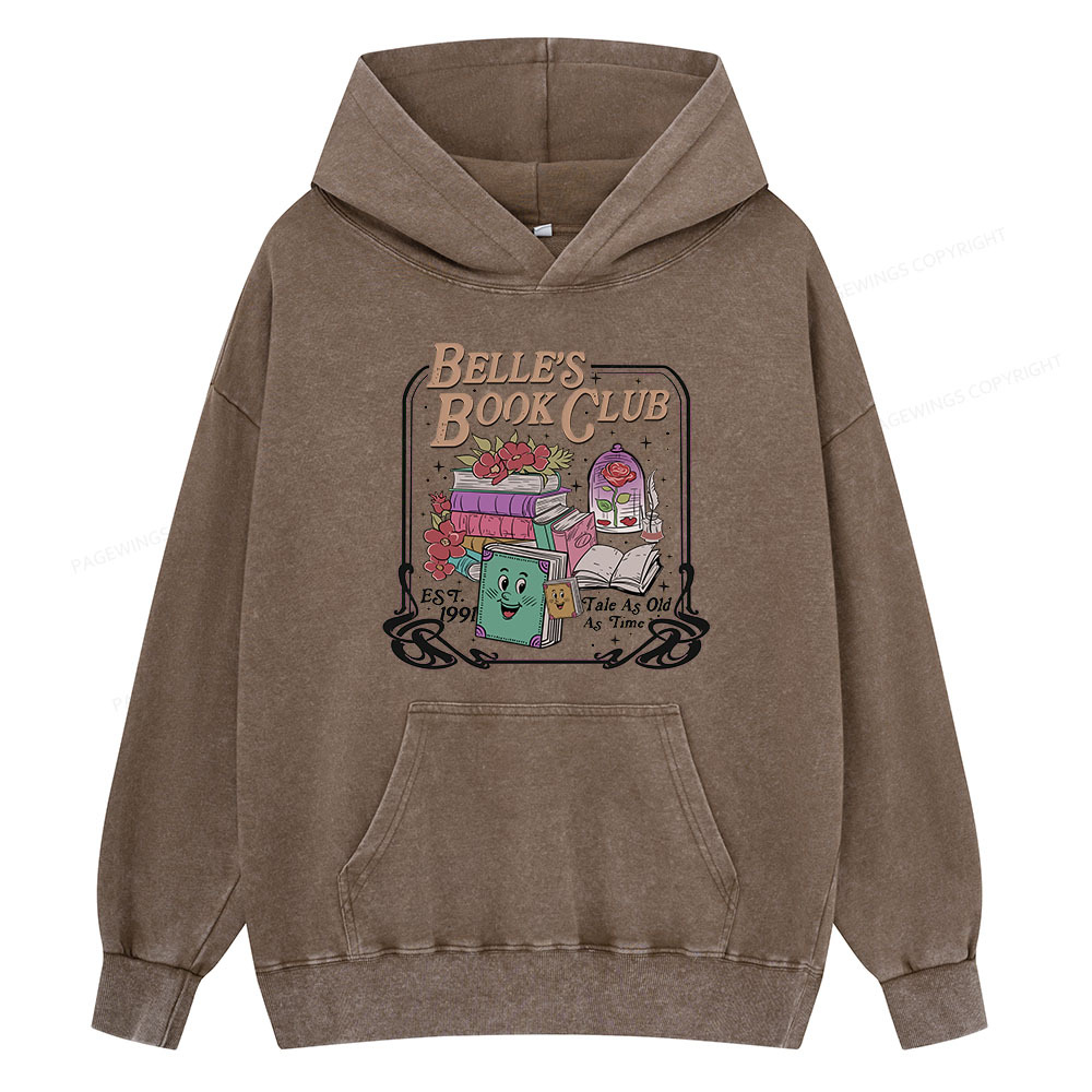 Pagewing Belle's Book Club Unisex Washed Hoodie