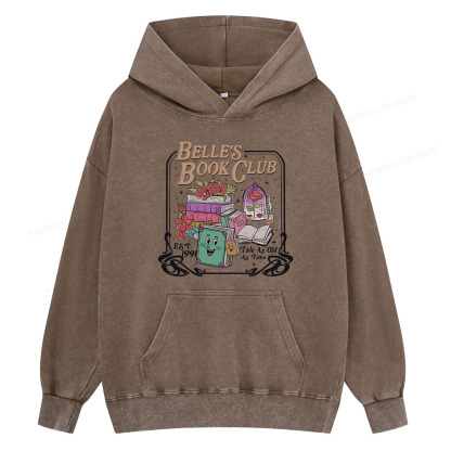 Pagewing Belle's Book Club Unisex Washed Hoodie