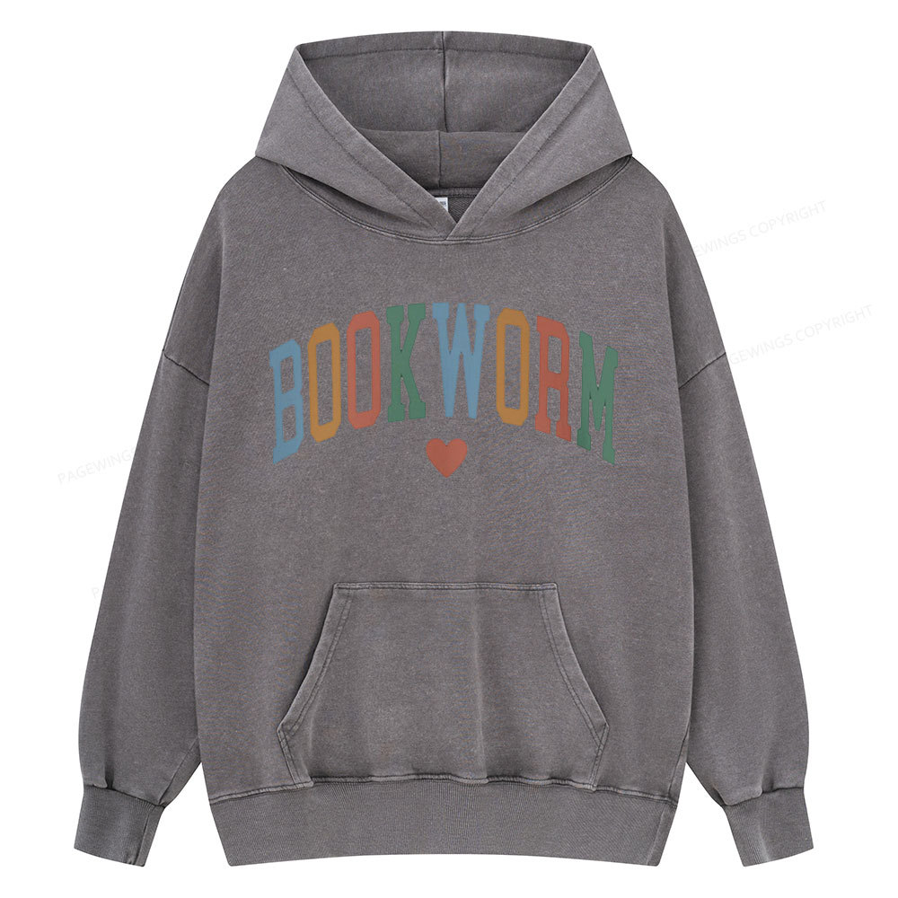Pagewings Bookworm Unisex Washed Hoodie