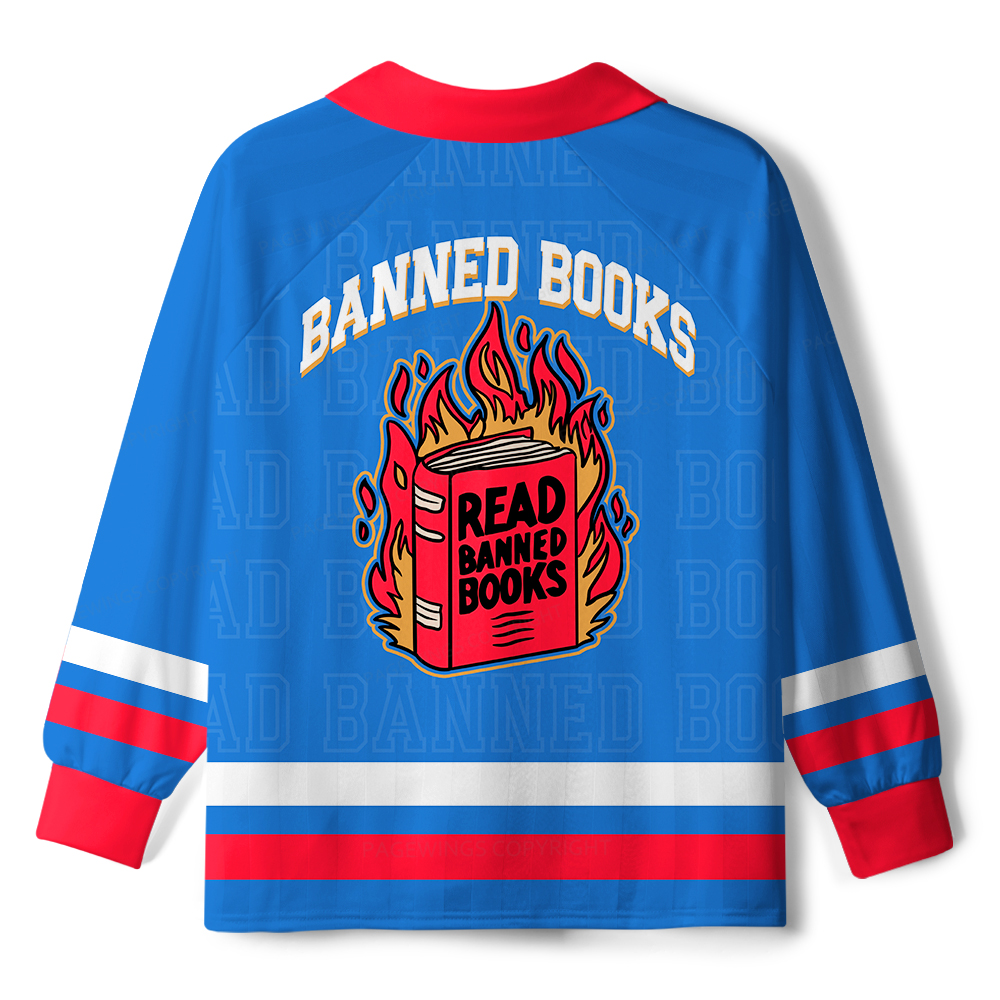 Pagewings Read Banned Books Unisex Long Sleeve Jersey