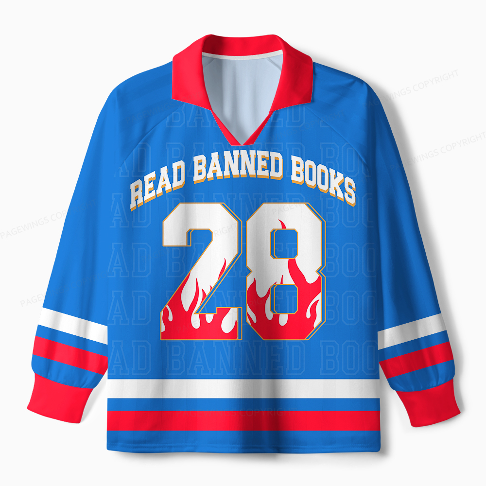 Pagewings Read Banned Books Unisex Long Sleeve Jersey