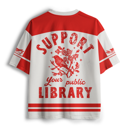 Pagewings Support Local Libraries Unisex Mesh Jersey