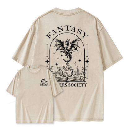 Pagewings Fantasy Reader Society Unisex Washed T-shirt