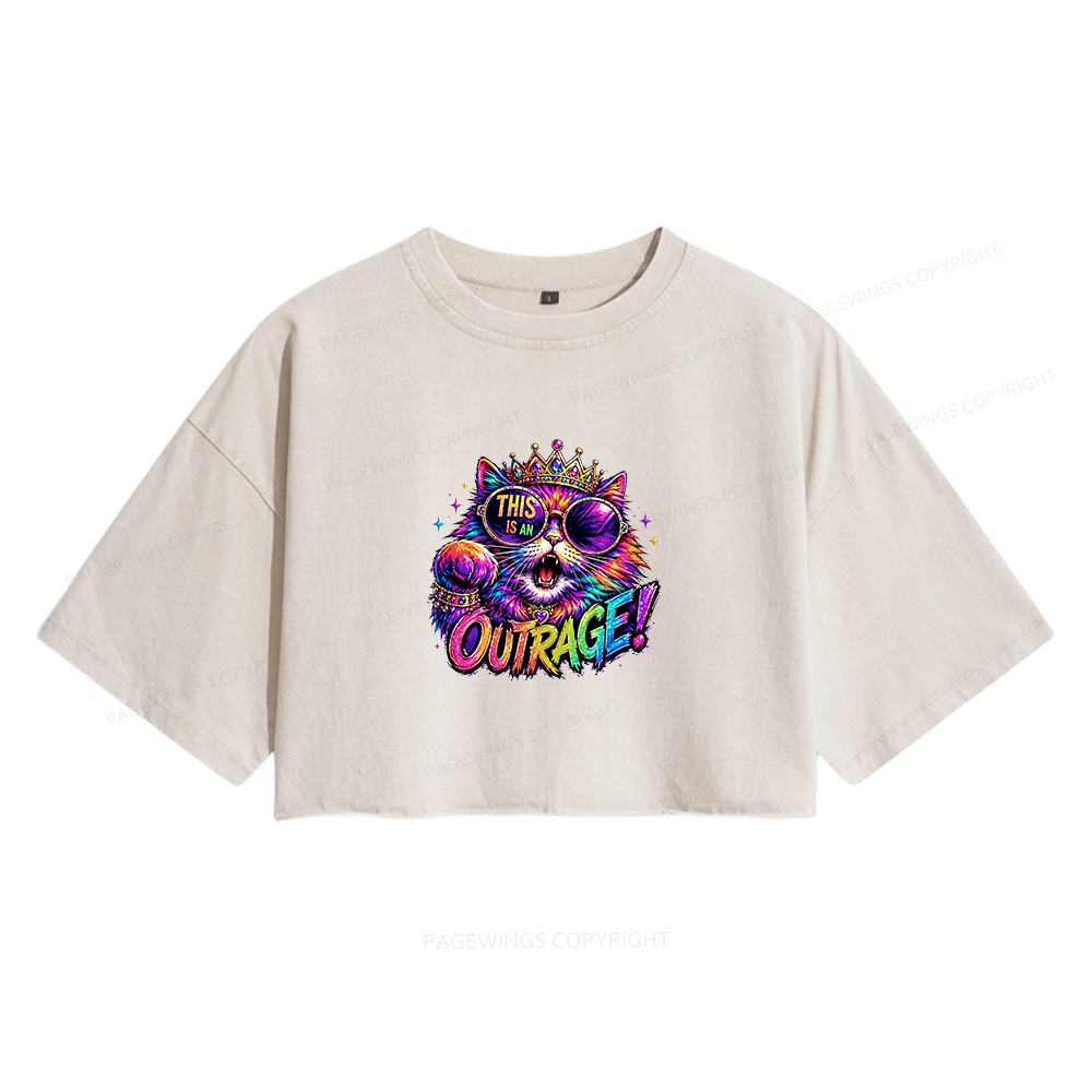Pagewings Sci-Fi Book Lover Women's Washed Cropped T-shirt