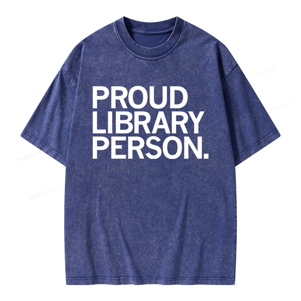 Pagewings Proud Library Person Unisex Washed T-shirt