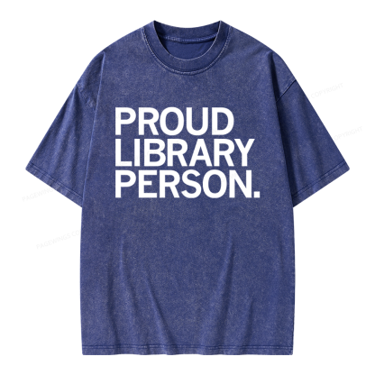 Pagewings Proud Library Person Unisex Washed T-shirt