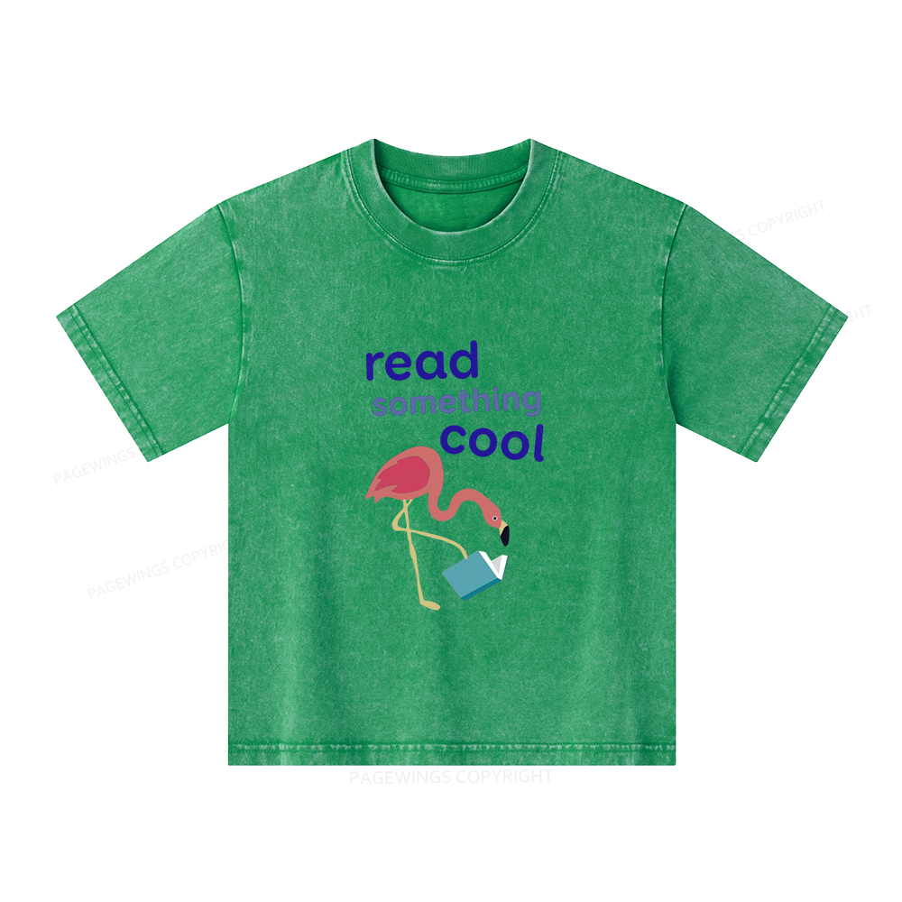 Pagewings Reading Something Cool Unisex Kids Washed T-shirt