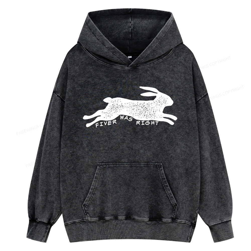 Pagewings Fiver Was Right Unisex Washed Hoodie