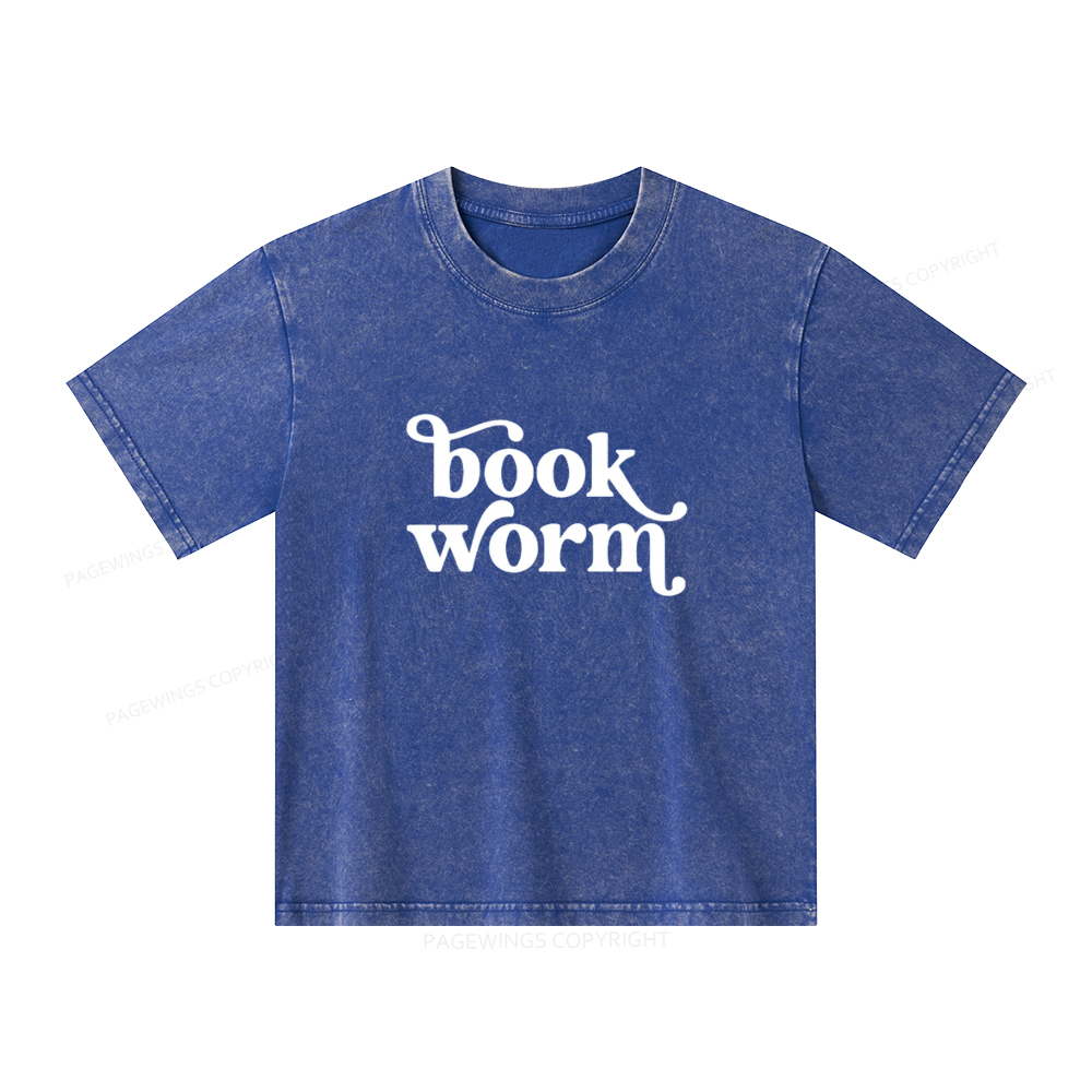 Pagewings Book Worm Unisex Kids Washed T-shirt