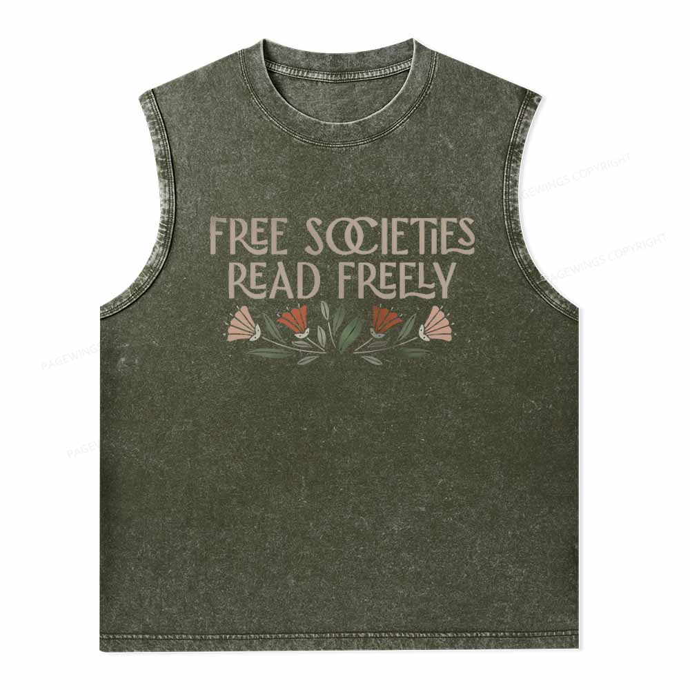 Pagewings Read Freely Unisex Washed Tank Top
